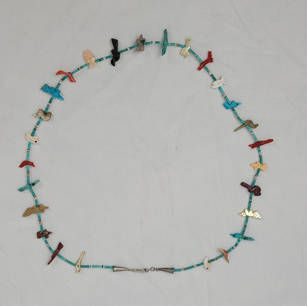 Vintage Tourquose Silver Necklace Indian Jewelry